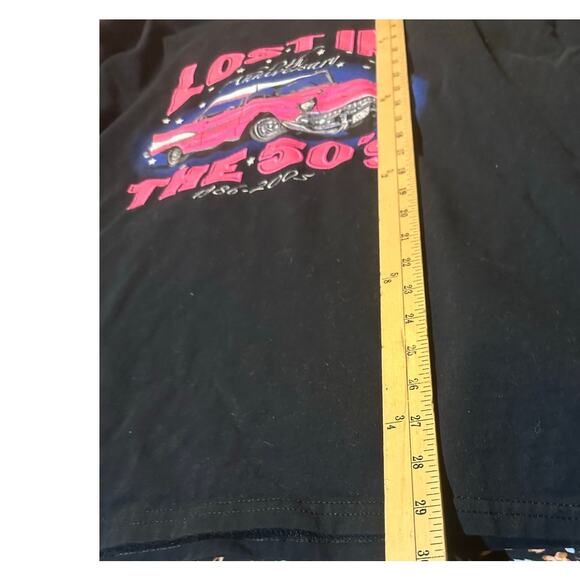 Vintage 2005 Lost in the 50's T Shirt Sandpoint Idaho Size XXL Black Rock N Roll - Picture 5 of 5